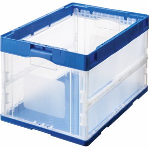 GPOC50BXT 折りたたみコンテナ 50L ダークブルー/透明 汎用品 (368-6593)