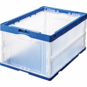 GPOC75BXT 折りたたみコンテナ 75L ダークブルー/透明 汎用品 (368-6609)