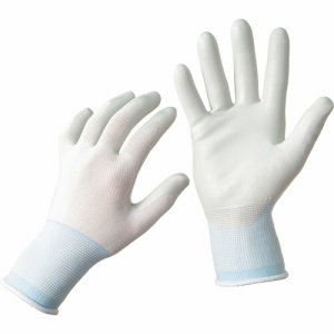 TM2987-S ニトリル 背抜き手袋 S ホワイト /ブルー 汎用品 (563-4105) 1パック=5双