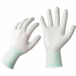 TM2987-M ニトリル 背抜き手袋 M ホワイト /グリーン 汎用品 (563-4112) 1パック=5双