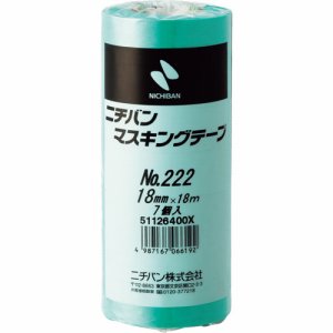 ニチバン 222H-18 マスキングテープ 18mm×18M (568-2326) 1パック=7巻