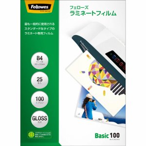 FELLOWES 5848901 ラミネートフィルム B4 100μ (215-6172) 1パック=25枚