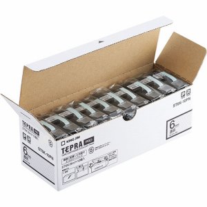 KINGJIM ST6K-10PN テプラ PRO テープカートリッジ 6mm 透明/黒文字 エコパック (212-7981)