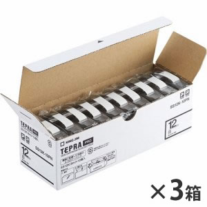 KINGJIM SS12K-10PN テプラPROテープカートリッジ 12mm 白/黒文字 エコ30個セット