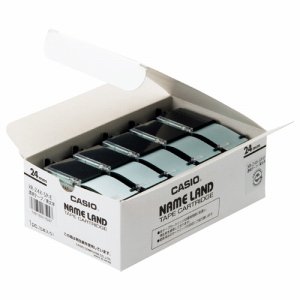 CASIO XR-24X-5P-E NAME LAND スタンダードテープ 24mm×8m 透明/黒文字