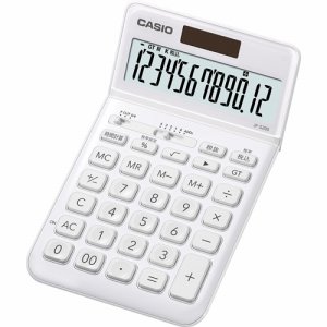 カシオ JF-S200-WE-N デザイン電卓 12桁 ジャストタイプ ホワイト (216-1084)