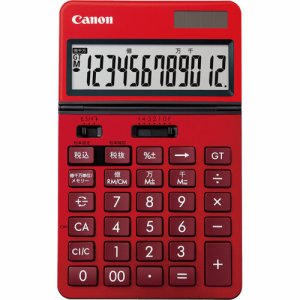 CANON 0932C004 ビジネス電卓 KS-1220TU-RD フリーアングルチルト&大画面液晶 12桁 卓上タイプ レッ