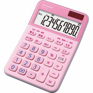 SHARP EL-M335-PX カラー・デザイン電卓 10桁 ミニナイスサイズ ピンク (216-1282)