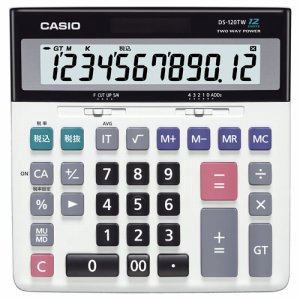 カシオ DS-120TW ビジネス電卓 12桁 デスクタイプ (218-8966)
