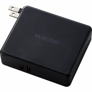 ELECOM DE-AC01-N5824BK AC充電器一体型モバイルバッテリー ブラック (249-5408)
