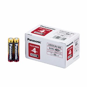 PANASONIC LR03XJN/40S アルカリ乾電池 単4形 LR03XJN /40S (160-4037) 1箱＝40本