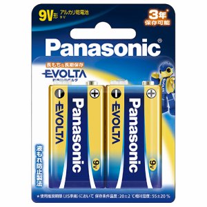 PANASONIC 6LR61EJ/2B アルカリ乾電池 EVOLTA (164-8014) 1パック＝2本