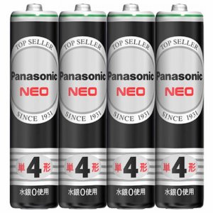 PANASONIC R03NB/4S マンガン乾電池 ネオ 黒 単4形 R03NB /4S (460-8686) 1パック=4本