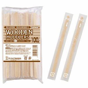 サンナップ MDW-100P ウッドマドラー 個包装 (567-3591) 1パック=100本