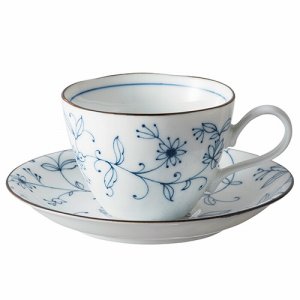 イチガマ 2810-OT03 線唐草コーヒー碗皿 (261-9266) 1セット=5客