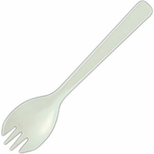 ヤナギプロダクツ Y-144 プラスチック 先割れスプーン ホワイト (368-7828) 1パック=100本