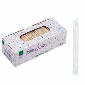 ヤナギプロダクツ J-037 透明袋入楊枝 (368-7798) 1パック=1000本