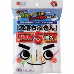 レック S-293 激落ちふきん お徳用 (369-1393) 1パック=5枚