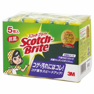 3M S-21KS 5PC スコッチ・ブライト 抗菌ウレタンスポンジたわし