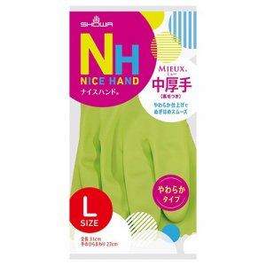 ショーワグローブ NHMC-LG ナイスハンドミュー 中厚手 L グリーン (769-6411) 1セット=10双