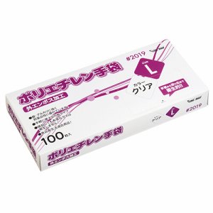 川西工業 #2019 クリアL ポリエチレン手袋 #2019 外エンボス クリア (262-7889) 1箱=100枚