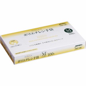 ジャパックス PGT-02 プレミアムフィット PE手袋 クリア M (463-1983) 1箱=100枚