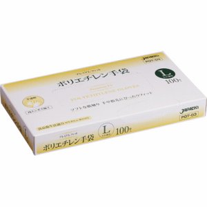 ジャパックス PGT-03 プレミアムフィット PE手袋 クリア L (463-1990) 1箱=100枚