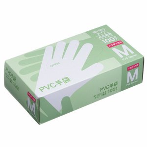 PVP43M PVC手袋 パウダー付き 汎用品 (563-5133) 1箱=100枚