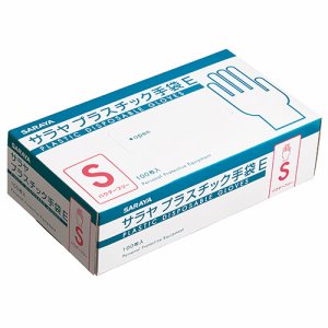 サラヤ 53514 プラスチック手袋E 粉無 (263-7529) 1箱=100枚
