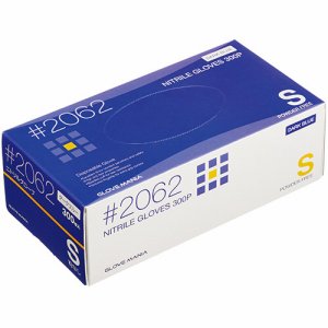 川西工業 #2062 ダ-クブル- S ニトリル 使いきり手袋 粉なし ダークブルー S #2062 (563-7243) 1箱