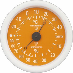 タニタ TT-515OR アナログ温湿度計 オレンジ (563-2879)