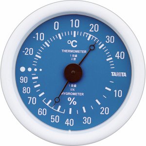タニタ TT-515-BL アナログ温湿度計 ブルー (464-2161)