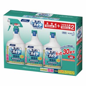 花王 511348 キッチンハイター トリプルパック 業務用本体1000ML×1+業務用付替1000ML×2本 (165-471