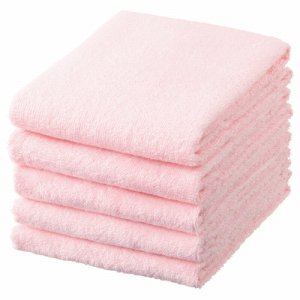 TFT-PI フェイスタオル ピンク 汎用品 (260-2833) 1パック=5枚