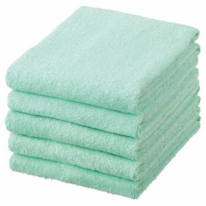 TFT-M フェイスタオル ミント 汎用品 (260-2812) 1パック=5枚