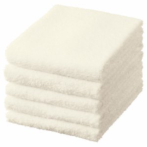 TFT-OW フェイスタオル オフホワイト 汎用品 (260-2805) 1パック=5枚