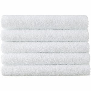 フエイスタオルWH 5マイ ホワイト 230匁 汎用品 (369-1515) 1パック=5枚