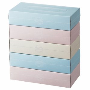 スバル紙販売 PA150W5P ティッシュペーパー PASTEL 150組 (765-3834) 1セット=60箱(5箱×12パ