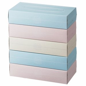 スバル紙販売 PA150W5P ティッシュペーパー PASTEL 150組 (765-3834) 1セット＝60箱(5箱×12パ