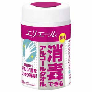 大王製紙 Eシヨウドクホン80 エリエール 薬用 消毒できるアルコールタオル 本体 (264-8821) 1パック=80枚
