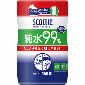日本製紙クレシア 76120 スコッティ ウェットティシュー 純水99％ 本体 (568-4504)