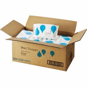 TWT-80T ウエットティッシュ 詰替用 20パックセット 汎用品 (966-2223) 1セット=20パック(1パック=80
