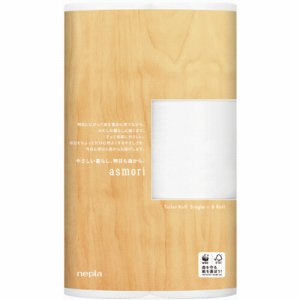 王子ネピア 21132 ネピア ASMORI トイレットロール シングル 芯あり 120M (768-6856) 1セット=8パ