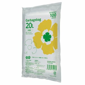 TG100-20N ゴミ袋エコノミー 半透明 20L 1セット2000枚 汎用品 (766-1686) 1セット=2000枚(1