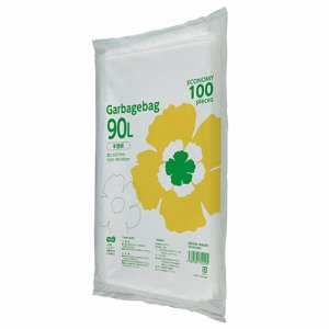 TG100-90N ゴミ袋エコノミー 半透明 90L 1セット500枚 汎用品 (766-1716) 1セット=500枚(100