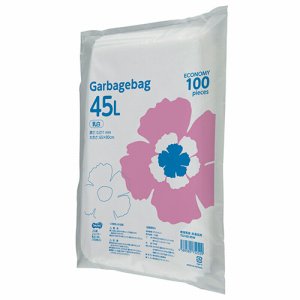 TG100-45W ゴミ袋エコノミー 乳白半透明 45L 汎用品 (462-3582) 1パック=100枚