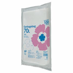 TG100-70W ゴミ袋エコノミー 乳白半透明 70L 1セット500枚 汎用品 (766-1747) 1セット=500枚(1