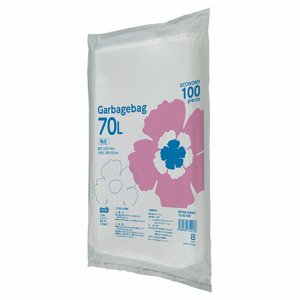 TG100-70W ゴミ袋エコノミー 乳白半透明 70L 1セット500枚 汎用品 (766-1747) 1セット＝500枚(1