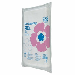 TG100-90W ゴミ袋エコノミー 乳白半透明 90L 汎用品 (462-3605) 1パック＝100枚