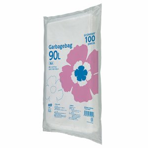 TG100-90W ゴミ袋エコノミー 乳白半透明 90L 1セット500枚 汎用品 (766-1754) 1セット＝500枚(1